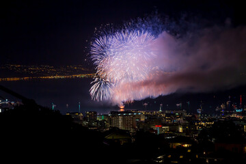 2019 Matariki fireworks. View from Brooklyn in Wellington, New Zealand