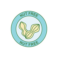 Nut free label icon in color icon, isolated on white background 