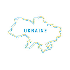 Obraz premium Pray for Ukraine sign. Illustration with colors of Ukrainian flag. Vector isolated on white 