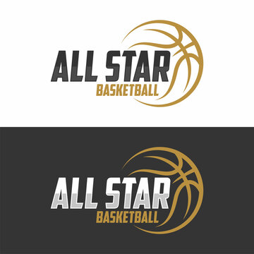 basketball logo lineart simple vector illustration template icon graphic design. sport sign or symbol for team or club league and competition concept with badge and typography style