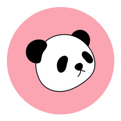 かわいいパンダのイラスト素材　顔　ピンク　アイコン