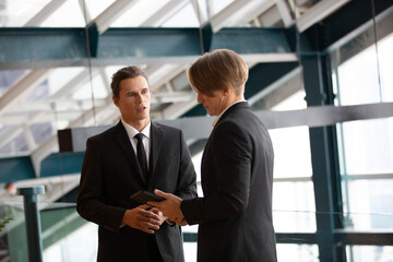 smart professional businessman person working in modern corporation workplace, creative home office