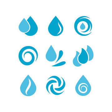 Set of vector with water icon on simple white background.