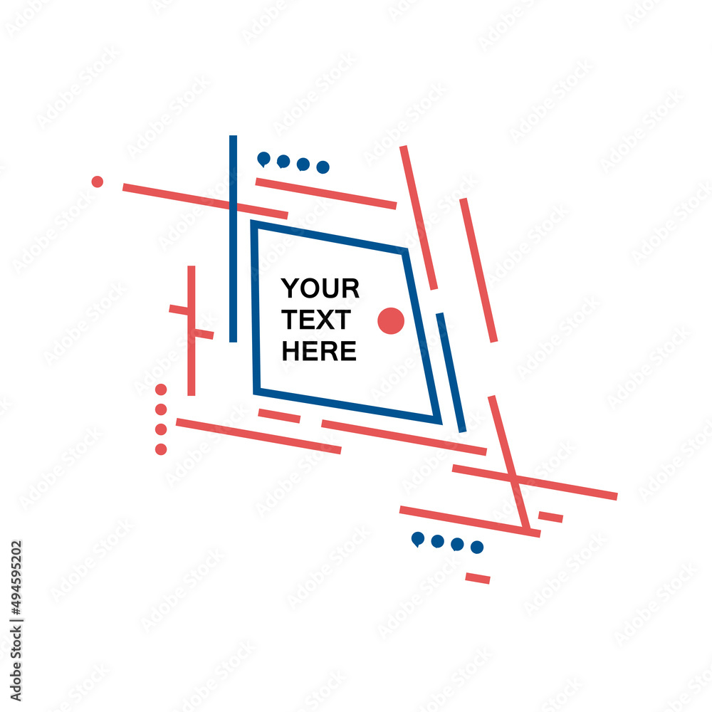 Poster vector poster design with red and blue lines and shapes. abstract geometric illustration. art dynami