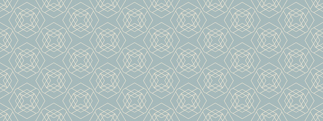 Seamless pattern with blue and white flowers