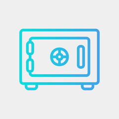 Safe box icon in gradient style about currency, use for website mobile app presentation