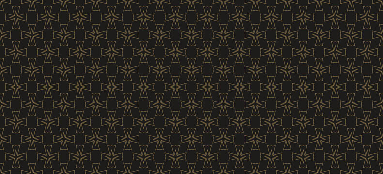 Dark background pattern with decorative ornament. Seamless pattern, texture. Vector image