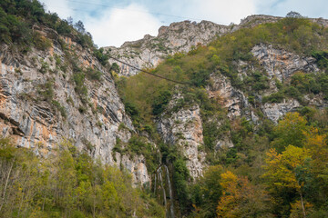 Aguasaliu waterfall in Picos de Europa national park, Spain