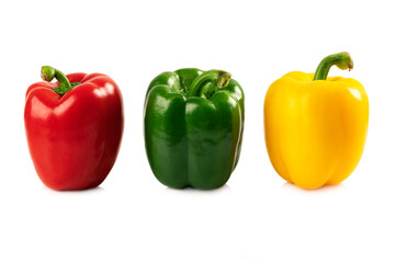 Three peppers isolated on white