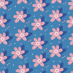 flower seamless pattern for fabric print, textile, gift wrap paper. flower drawing