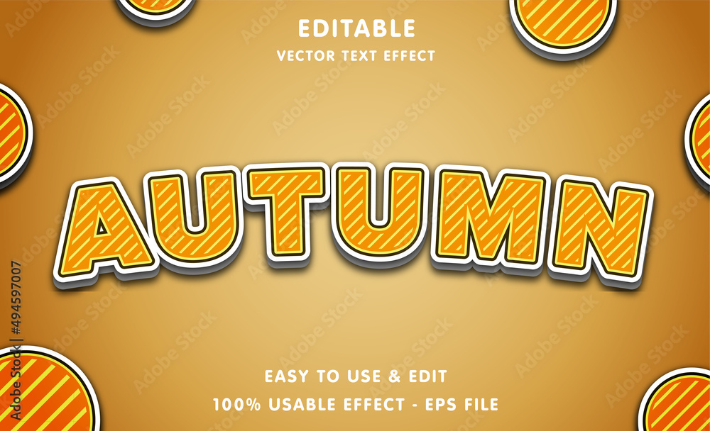 Poster autumn editable text effect with modern and simple style