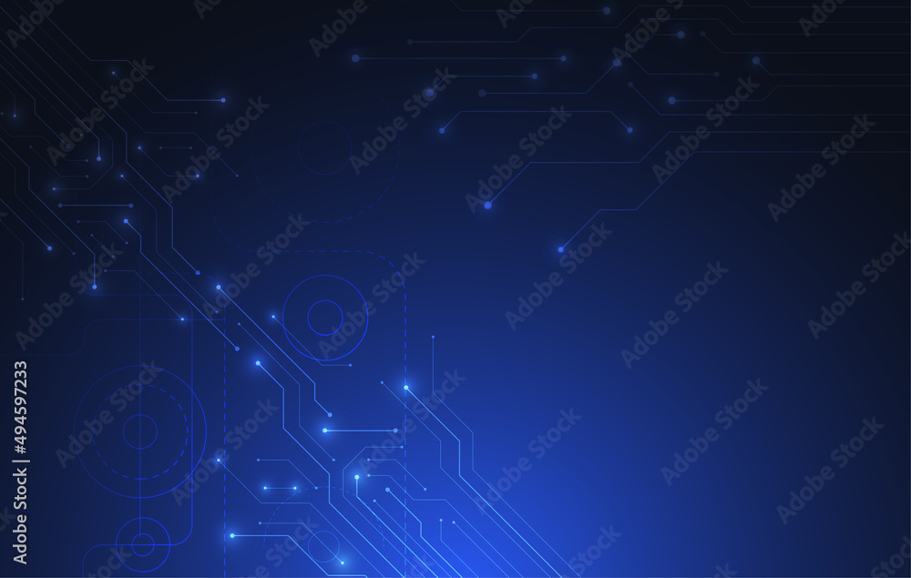 Poster abstract background with technology circuit board texture. electronic motherboard illustration. comm