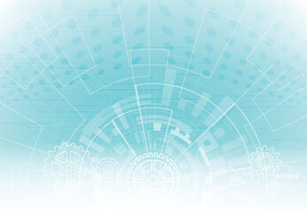 Abstract background with technology circuit board texture. Electronic motherboard illustration. Communication and engineering concept. Vector illustration