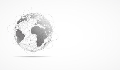 Global network connection. World map point and line composition concept of global business. Vector Illustration