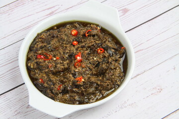 Freshly cooked Filipino food called Laing