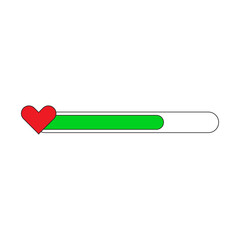 Heart loading line. Design valentine element. Love symbol. Love time. Red heart. Vector illustration. stock image. 