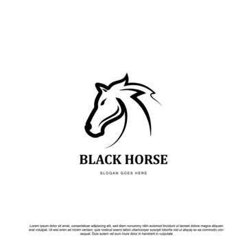 Outline horse logo design vector