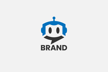 Is a simple robot logo that is unique and simple