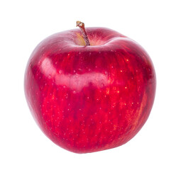 Closeup single red apple with clipping path.