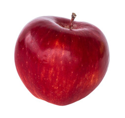 Closeup single red apple with clipping path.