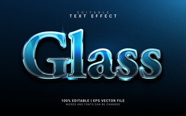 glossy glass 3d style text effect