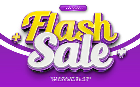 flash sale 3d style text effect