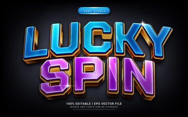 lucky spin 3d style text effect