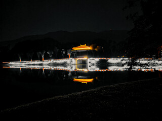 night view at Taiping Lake Garden in Malaysia.