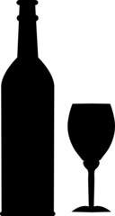 wine bottle and glass