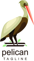 pelican bird character mascot logo