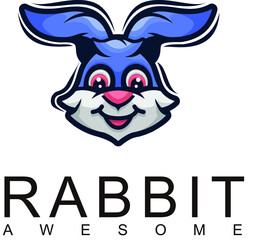 rabbit head character mascot logo