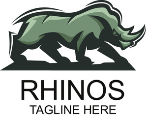 rhinos animal character mascot logo