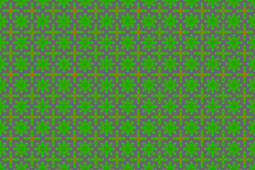 Seamless green floral pattern on a dark gray background for retro fabrics and Thai printed products.