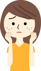 肌荒れに困る女性