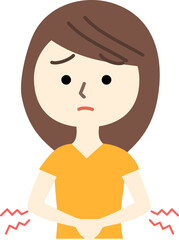 腹痛に困る女性