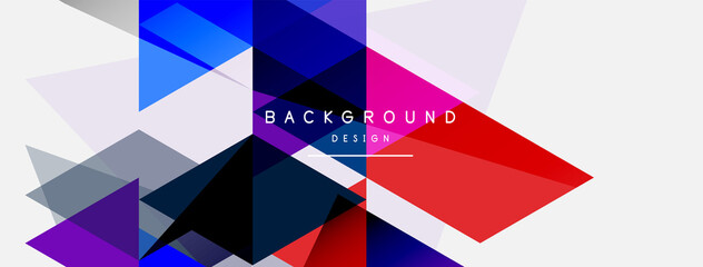 Color triangles composition, geometric abstract background. Techno or business concept, pattern for wallpaper, banner, background, landing page