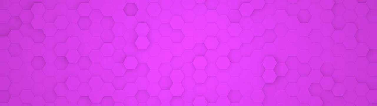 Digital geometry waves with purple mesh in ultra wide angle and orthographic view. Futuristic polygon technology tiles. Animation background.