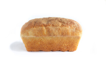 Fresh Loaf of Homemade Yeast Bread Isolated on White
