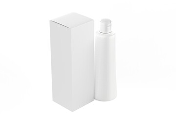 Matte Cosmetic Bottle Mockup isolated on white background. 3d illustration