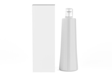 Matte Cosmetic Bottle Mockup isolated on white background. 3d illustration