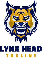 lynx head character mascot logo