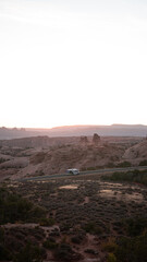 Van in a Utah sunset