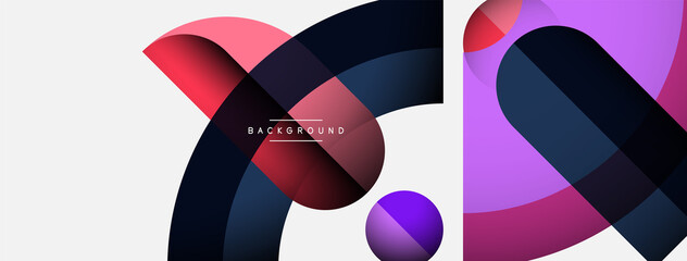 Obraz premium Trendy shapes, color minimal design composition, lines and shadows for wallpaper banner background or landing page