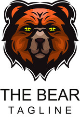 bear head character mascot logo