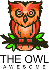 owl bird character mascot logo
