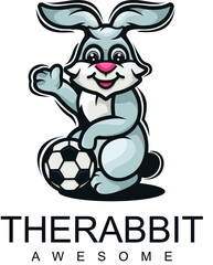 rabbit sport cartoon character mascot logo