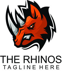 rhino character mascot logo