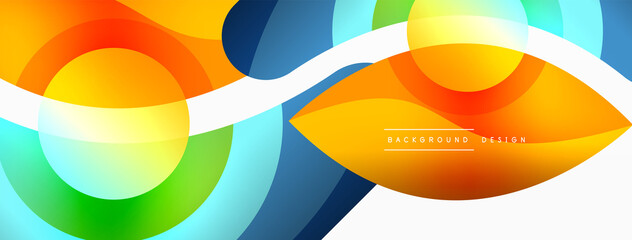 Creative geometric wallpaper. Minimal abstract background. Circle wave and round shapes composition vector illustration for wallpaper banner background or landing page