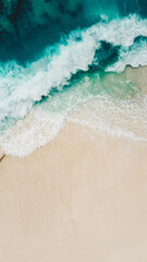 Fototapeta na wymiar Waves surf with amazing blue ocean lagoon, sea shore, coastline, wallpaper