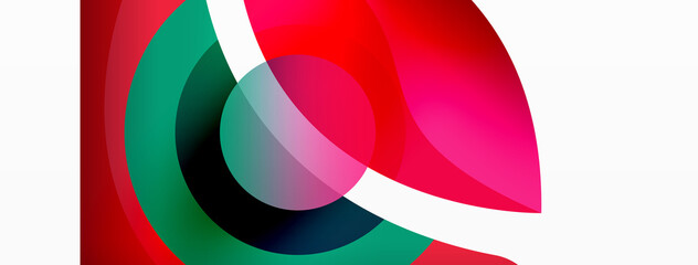 Fototapeta premium Creative geometric wallpaper. Minimal abstract background. Circle wave and round shapes composition vector illustration for wallpaper banner background or landing page